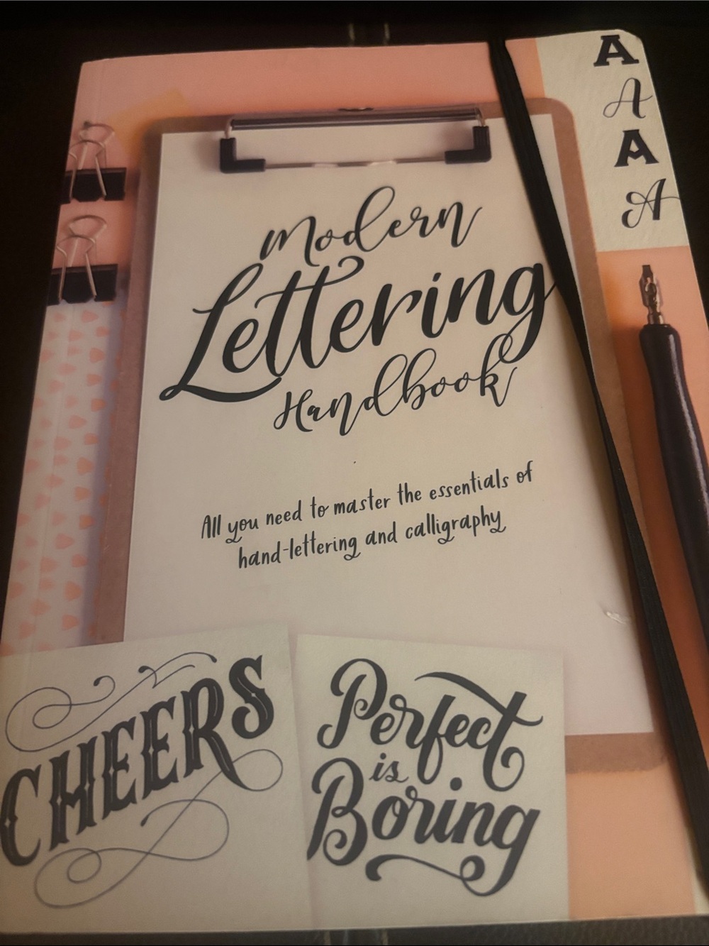 Modern Lettering Handbook - work book Peach & Cream Cover